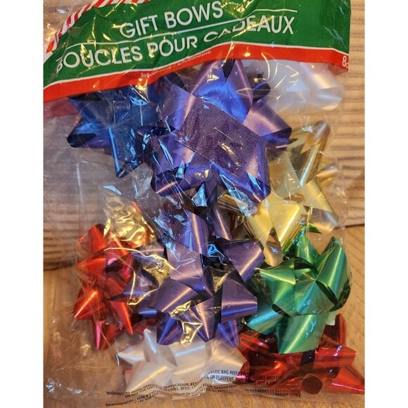 Gift Bows Christmas 48, NIP 1 Bag Of 40 Red Misc Sizes, 1 Pack Of 8 Misc Colors - Picture 2 of 3